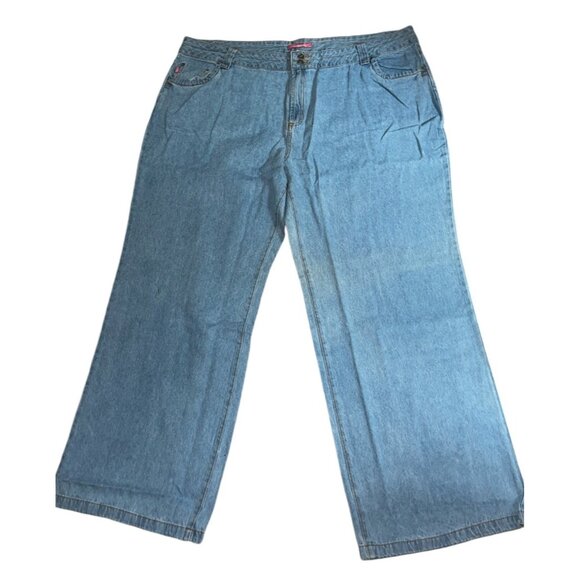 Woman Within NWOT Natural Fit Double Button Fly Wide Leg Jean Size 26 Tall Women - Picture 5 of 8